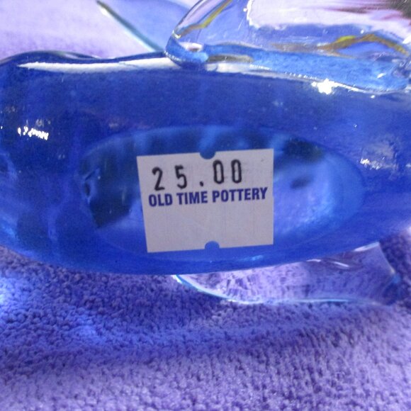 Vintage Whale Glass Blue & Gold touch of yellow - Picture 6 of 6